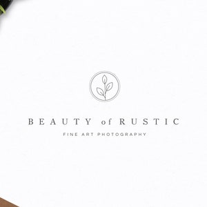 Elegantes Logo-Design - Minimalistisches Logo-Design - Pflanzenlogo - Botanisches Logo - Hochzeitsfotografie Logo - Fotografenlogo - PREMADE Logo