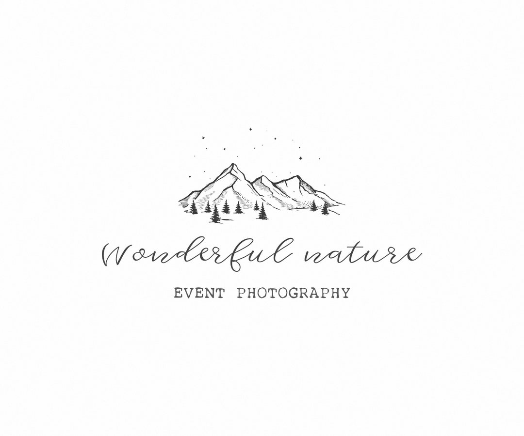 Mountain Logo Photography Logo Landscape Logo Hand Drawn Logo - Etsy