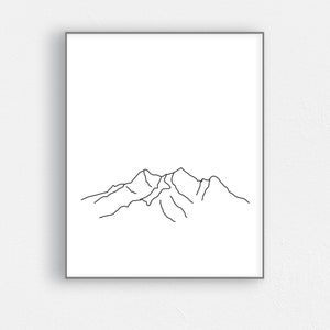 Printable wall art - Minimalist line art - Mountain art - Mountain line art - Printable minimalist art - Printable art - INSTANT download
