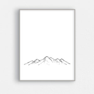 Mountain printable art - Modern mountain art - Minimalist landscape art - Minimalist drawing printable - PRINTABLE art - INSTANT download