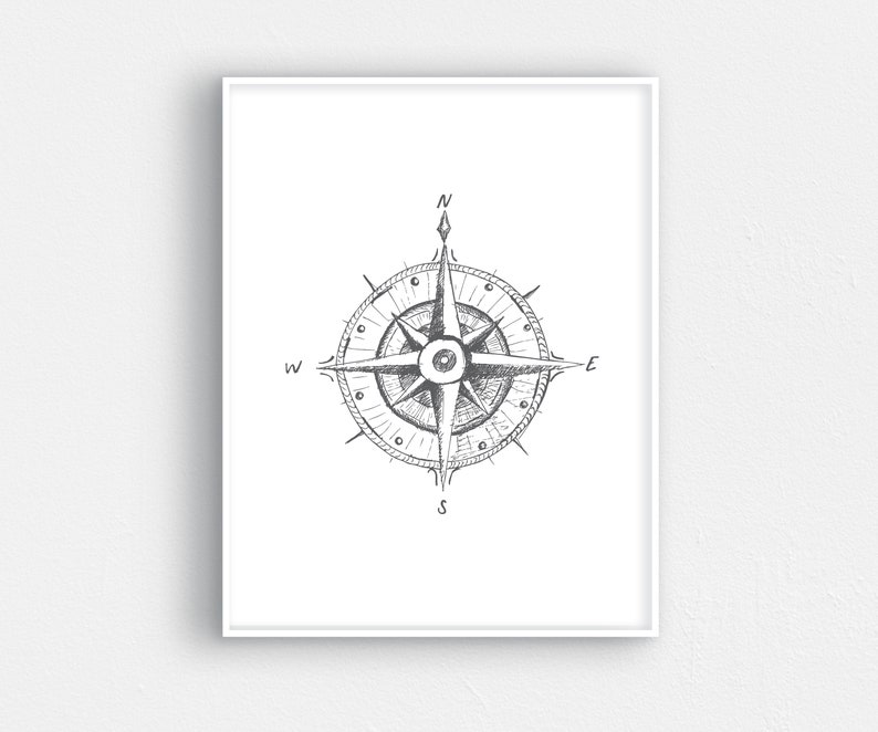 Printable hand drawn comp artwork - Printable comp artwork - Hand drawn comp - Nautical artwork - Coastal artwork - Nautical decor picture regarding Printable Compass titled Printable hand drawn comp artwork - Printable comp artwork - Hand drawn comp - Nautical artwork - Coastal artwork - Nautical decor