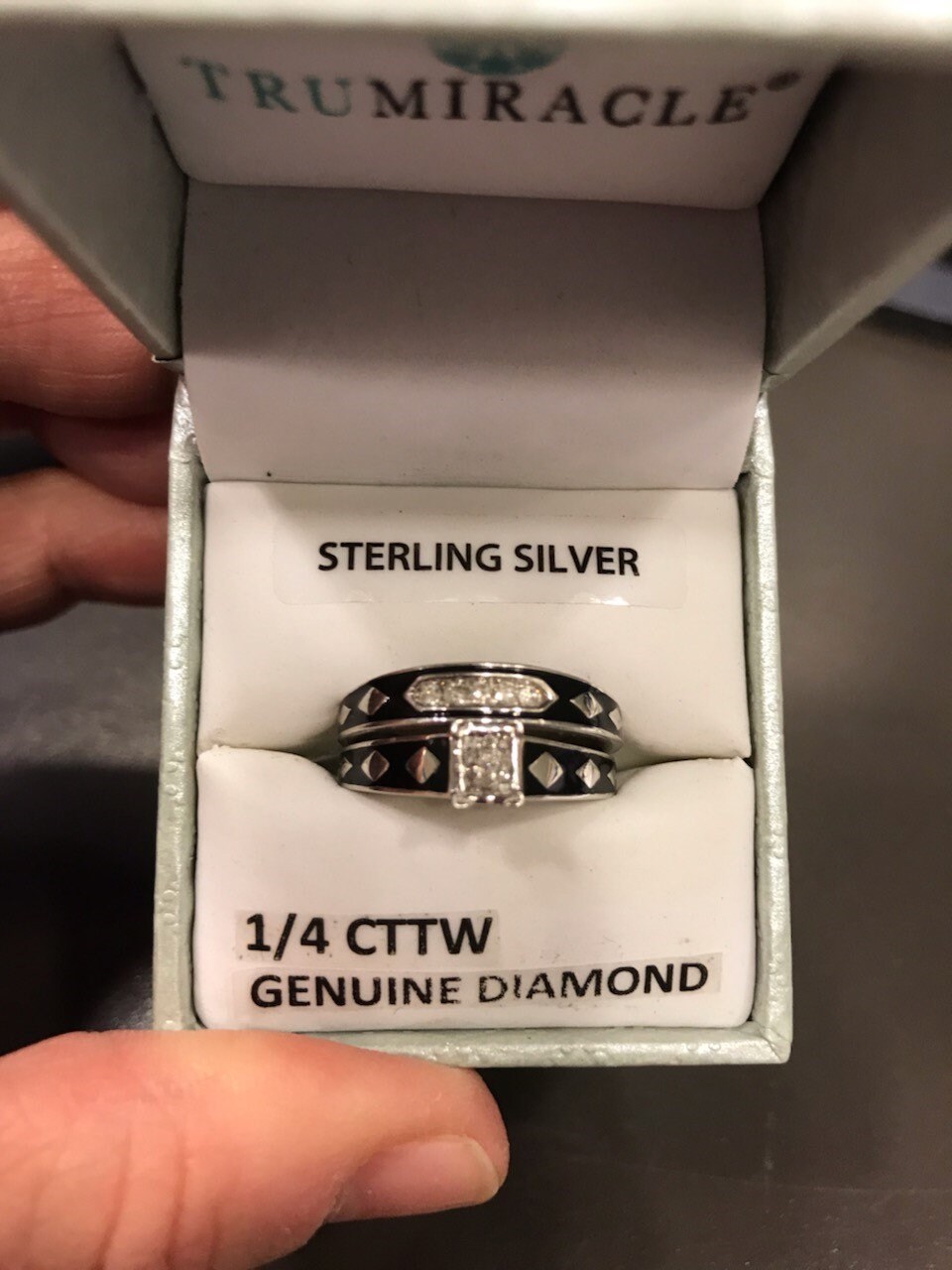 Genuine Diamond Wedding Set - Etsy