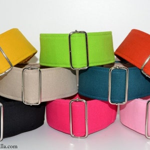 Martingale collar, Galgos Greyhound Dog, Adjustable Anti-escape, Eco Polyester, PFC free, Pink Fuchsia Black Beige Petrol Orange Yellow Green