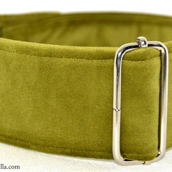 NEW! Velvet Martingale collar, Galgos Greyhound Dog, Anti-escape, Beige Cappuccino, Terracotta, Mustard, Black, Vintage Pink