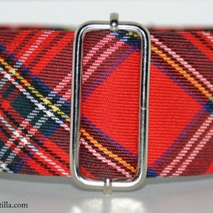 BACK AVAILABLE!! Tartan Martingale collar, Greyhound Greyhound Dog, Adjustable Antiescape, Cotton Tartan, English Style, Red