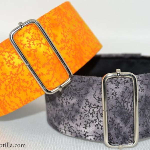 NOUVEAU!! Collier martingale, Galgos Greyhound Dog, Antiescape réglable, Coton, Batik, Noir Gris, Jaune Orange Marron