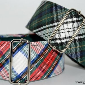 NYTT!!! Martingalehalsband, Galgos Greyhound Hund, Justerbart Anti-Escape, Bomulls Tartan, Engelskt, Röd Grön Blå Vit, Grön Blå Svart Vit