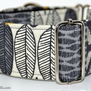 LAST ONE - Martingale collar, Galgos Greyhound Dogs, Adjustable Anti-escape, Cotton Jacuqard, Afro, Ethnic, Black Mustard Yellow Gray Raw