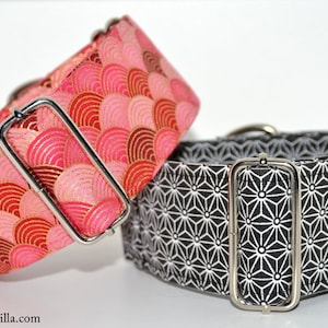 Japanese Martingale collar, Galgos Greyhound Dog, Adjustable Anti-escape, Cotton, Black White, Red Pink Gold