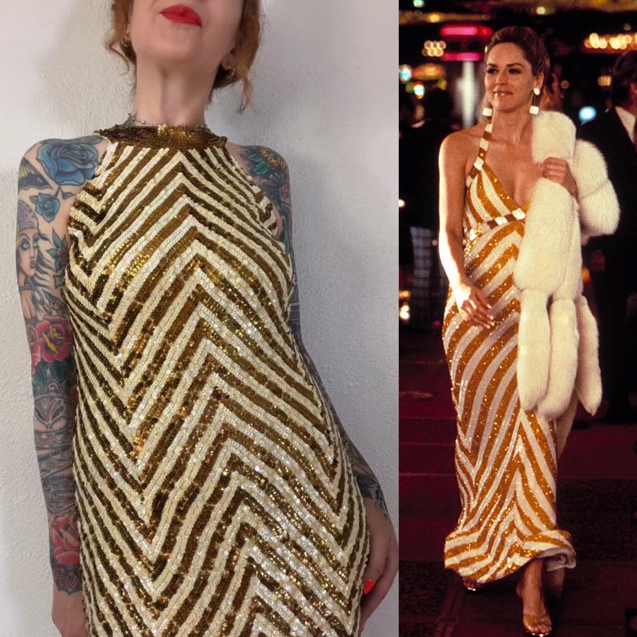 casino night white and gold sequin bodycon dress This sequin mini stuns