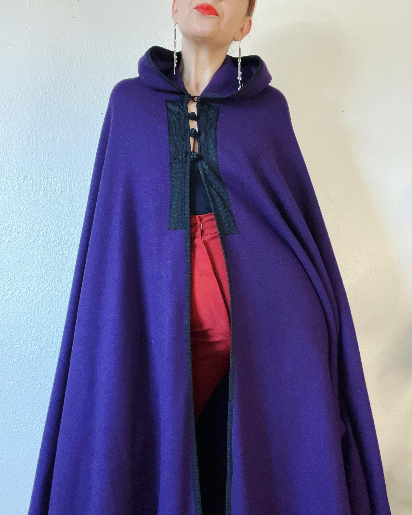 【爆売りセール開催中！】 Vintage 1970's of Loads With Cape/cloak Wool Purple Indigo ジャケット・アウター