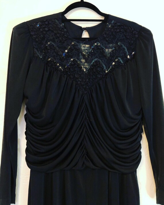 Dynamite vintage black knit 1980’s jumpsuit, sequi