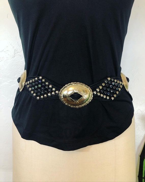 Vintage 1980’s black suede fringe southwestern con