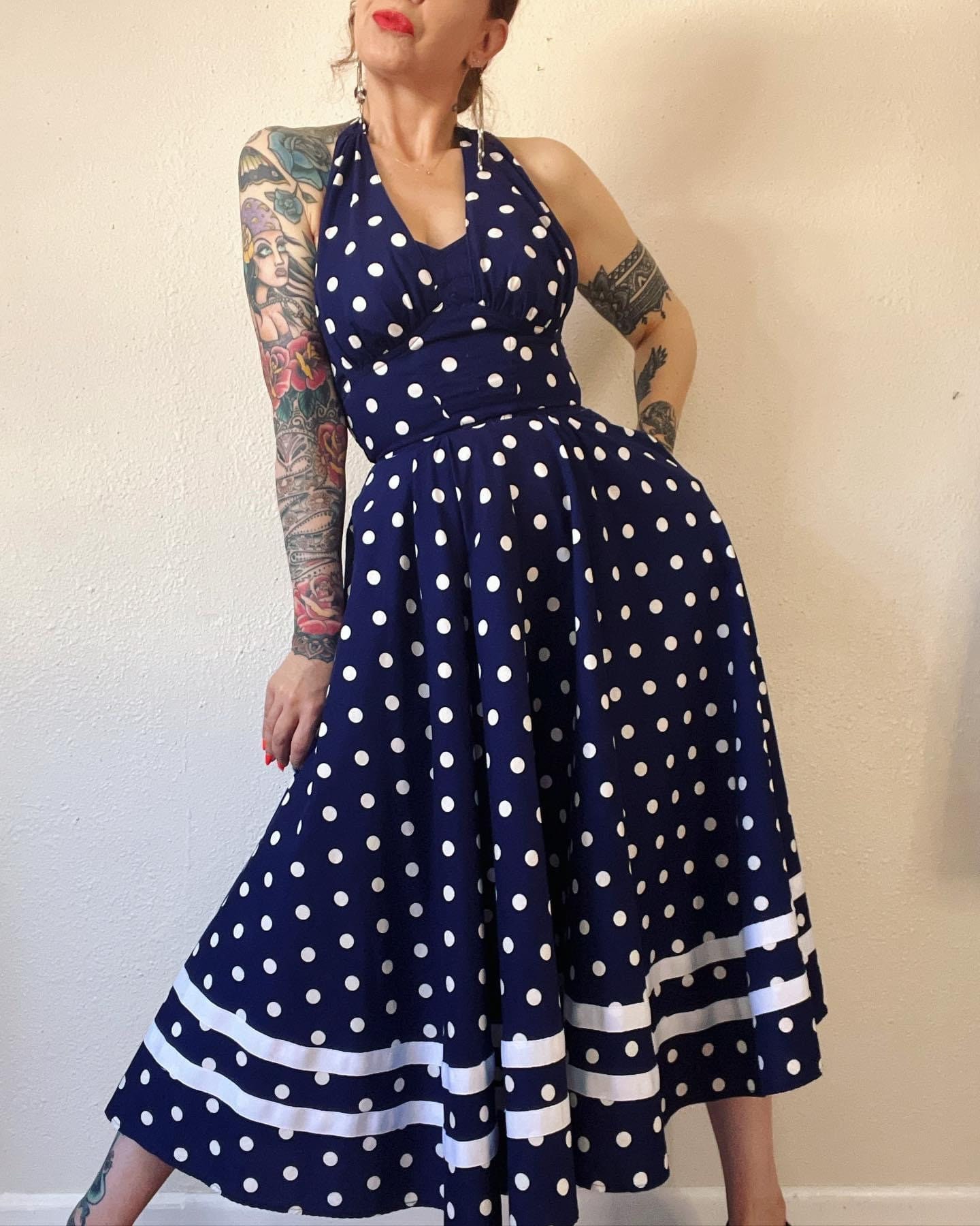 Navy Blue and Black White Check Women Staller #1984