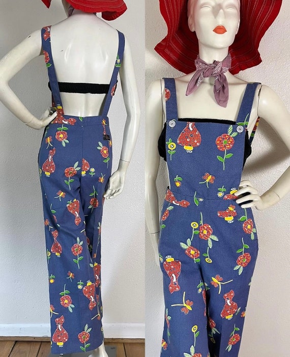 Vintage 1960’s deadstock novelty print overalls i… - image 3