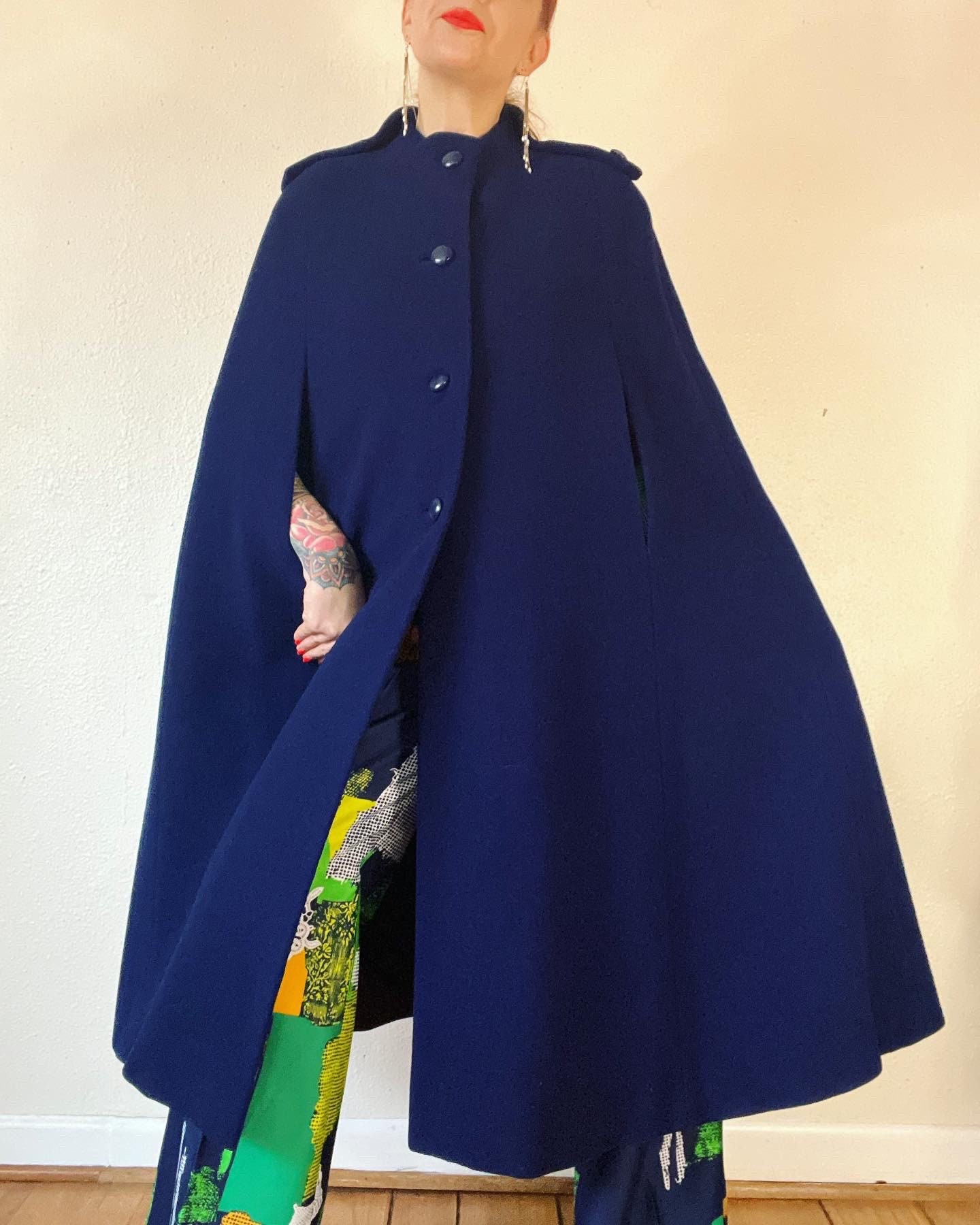 vintage イタリア製44 モヘア生地 cloak poncho coat お得セット 17353