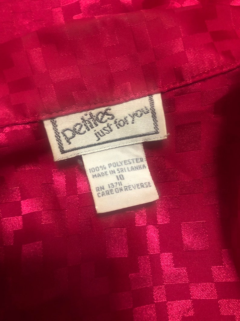 Hot pink vintage 80/'s blouse with cheat pleats