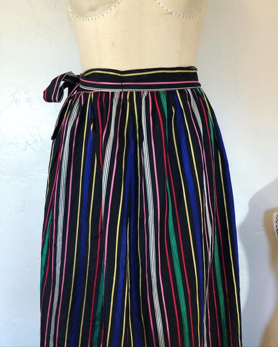 Vintage 1960’s rainbow bright stripe taffeta prair