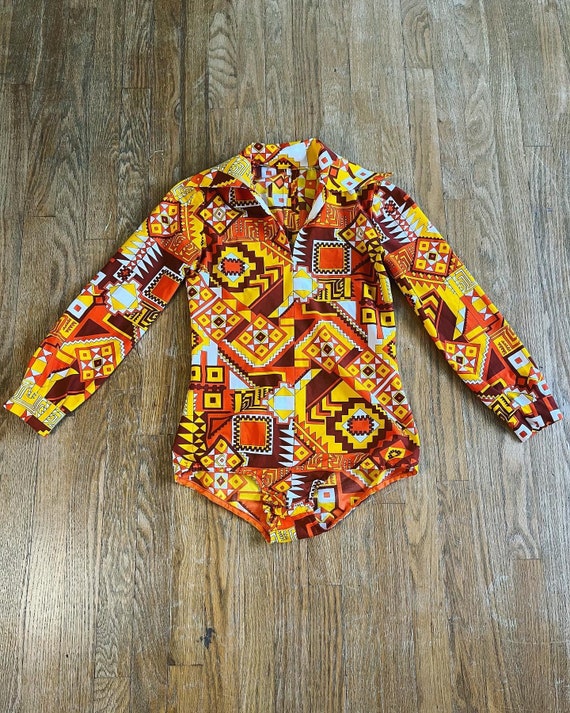 Killer Vintage 1960’s geo psychedelic print dagge… - image 10