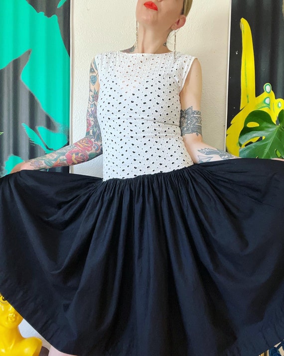 Antique 1920's Cotton Floral Eyelet Drop Waist Dress With a Subtle Slub  Polished Cotton Skirt With the Most Phenomenal Micro Gathering - Etsy