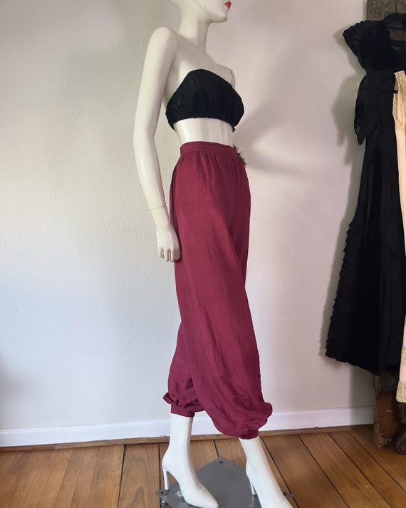 Vintage 1960's Sangria Silk Dupioni Balloon Pants/harem Pants With
