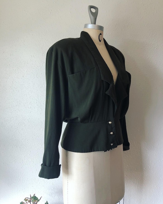 Vintage 1990’s does 1930’s juniper green jacket by