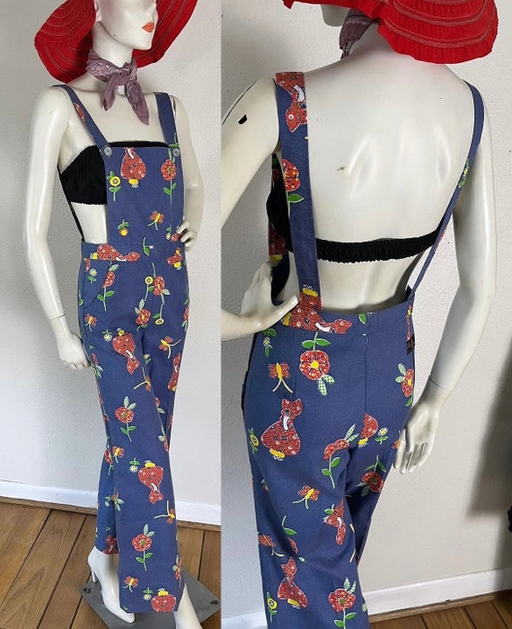 Vintage 1960’s deadstock novelty print overalls i… - image 4