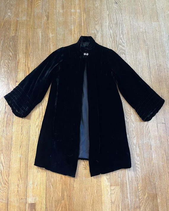 Antique/Vintage 1930’s black silk velvet jacket w… - image 10