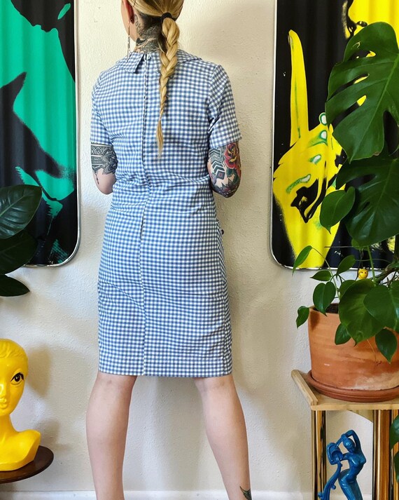 Vintage 1960’s periwinkle & white gingham mini mo… - image 9