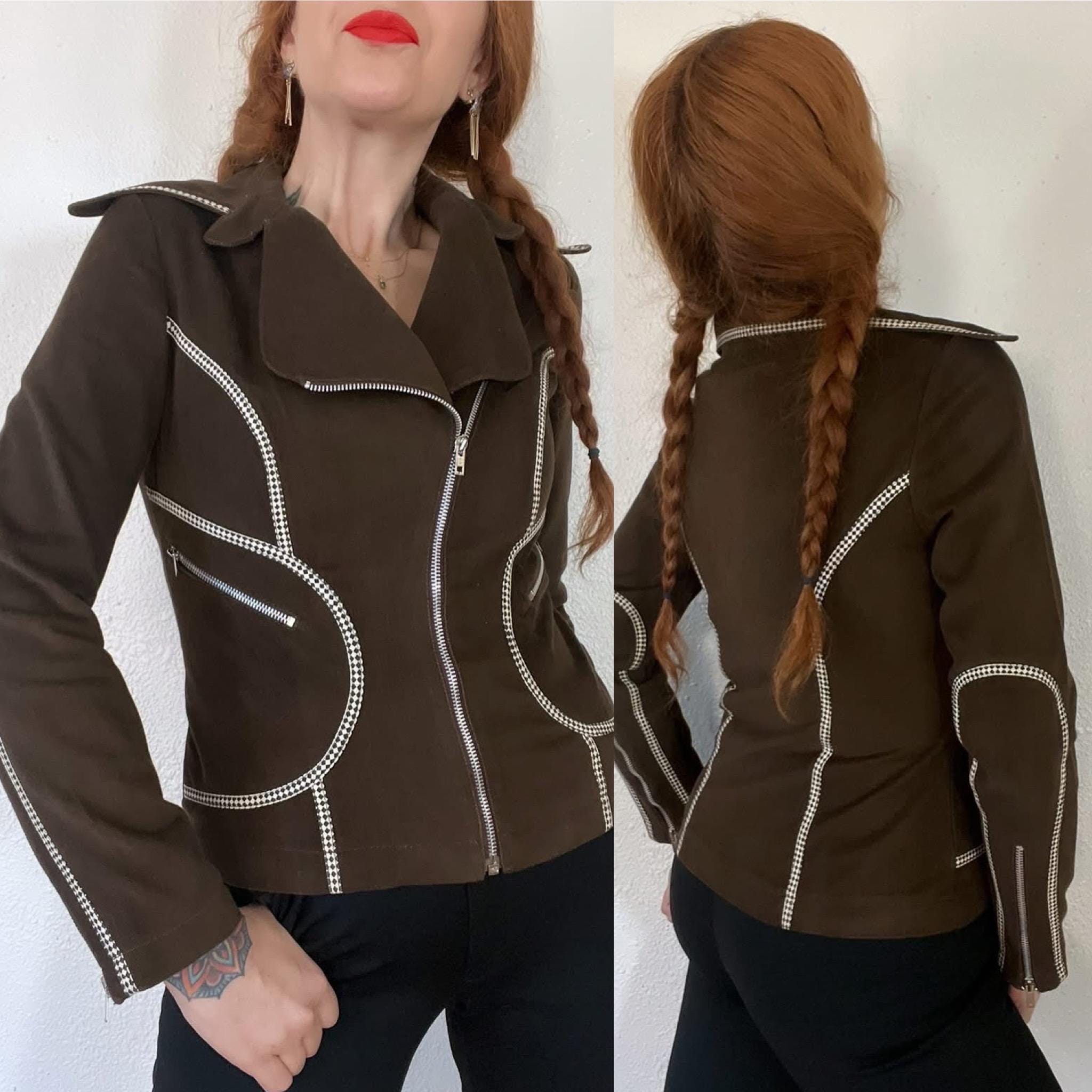 Vintage 1960's Roncelli Chocolate Brown Brushed Cotton Twill Glam