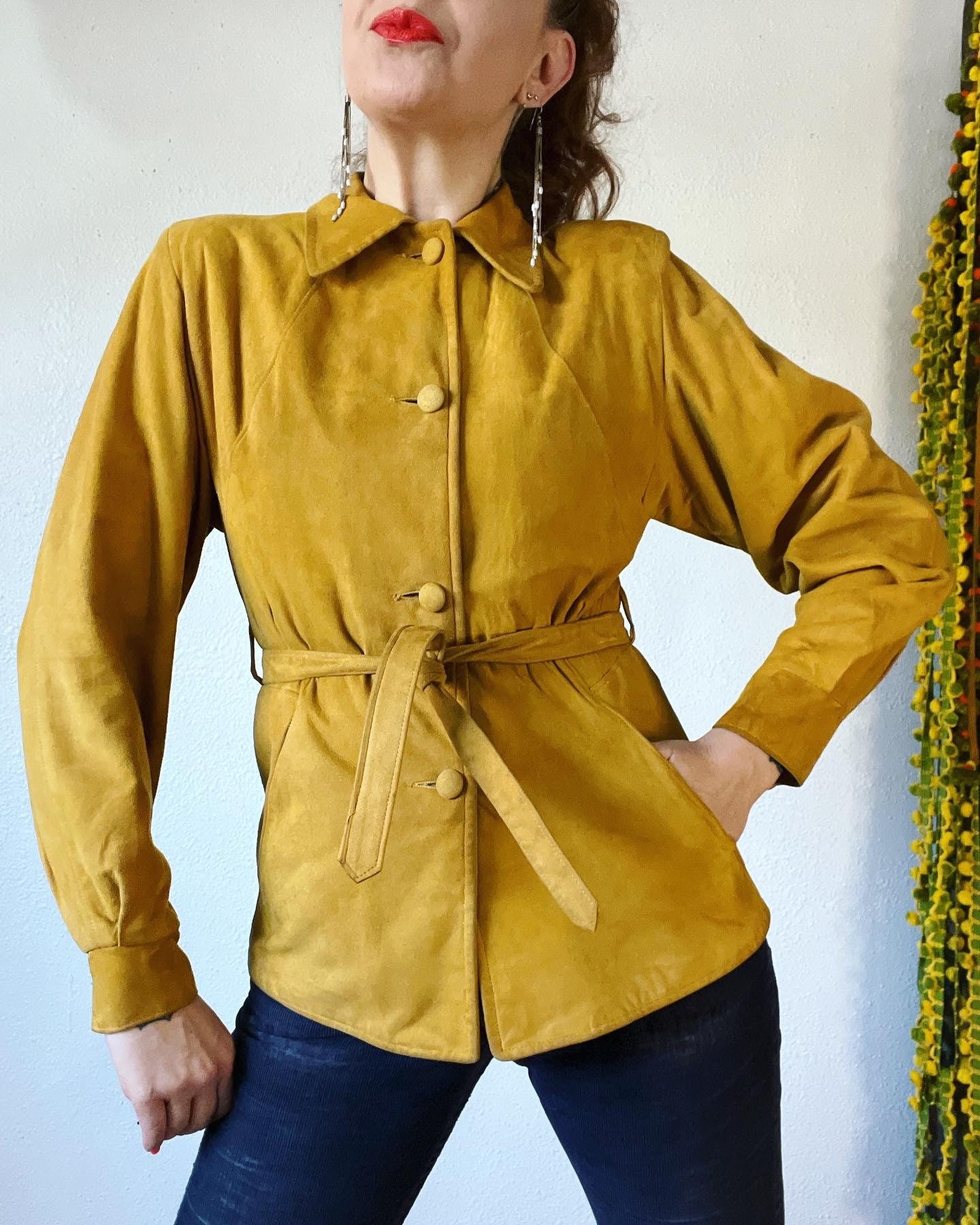 RARE Vintage 1940s Buttery Soft Caramel Suede Button Front - Etsy