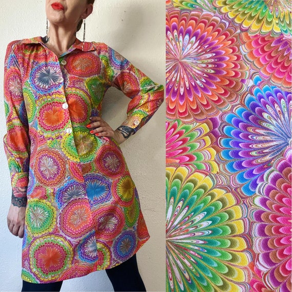 Vintage 1960’s electric psychedelic Melty rainbow… - image 1