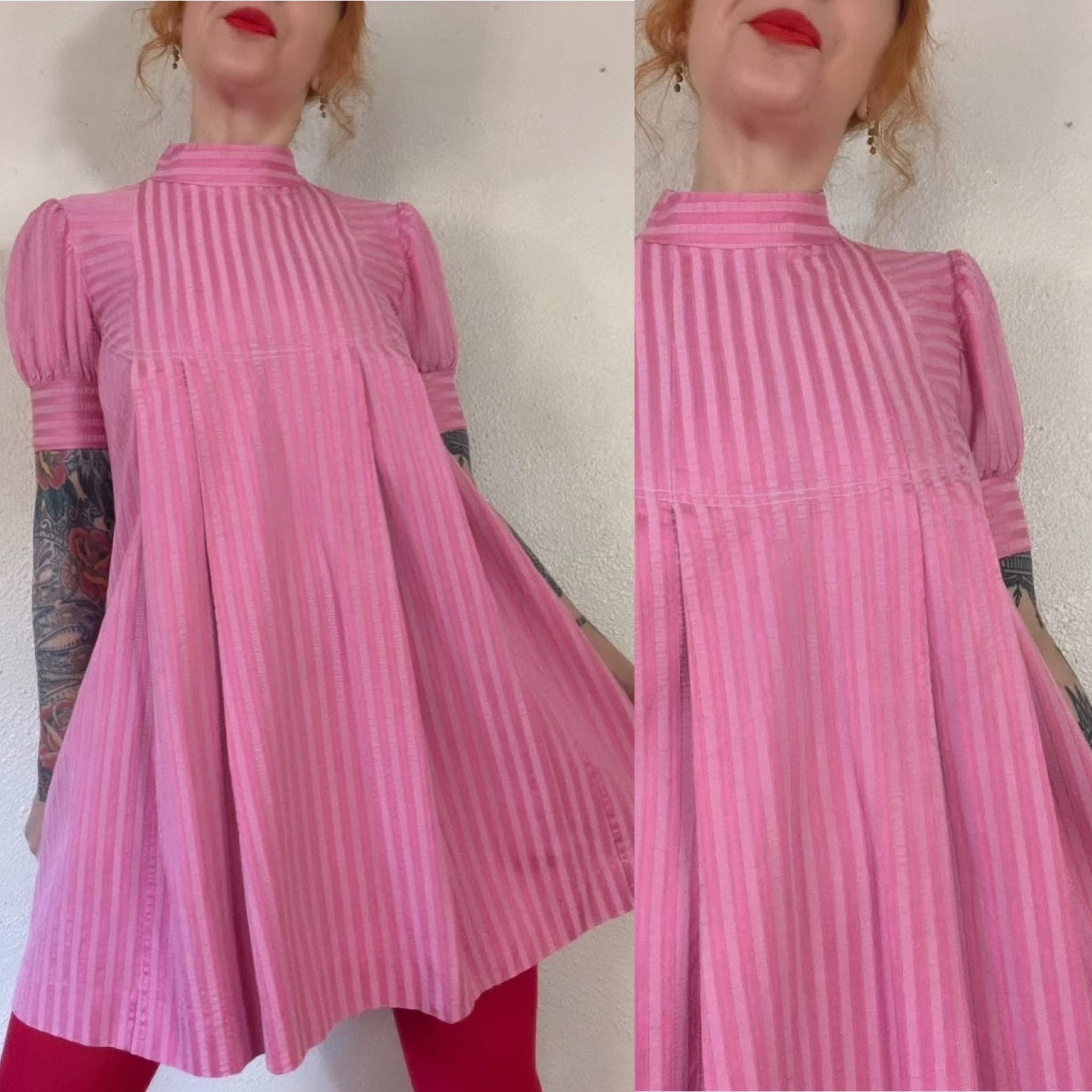 strapless open back dress Cotton Mexican Style Halter Dress L/XL / Pink main image 0
