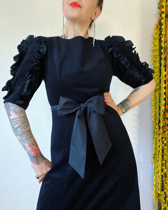 open lace back dress Vintage 1950s Floral Western Swing Dress SZ XS main image 0