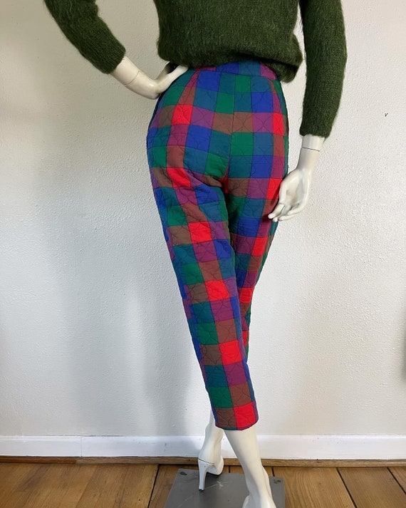 Rare Vintage 1950’s rainbow cross-weave plaid qui… - image 9