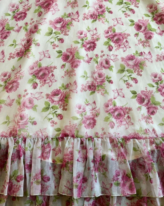 Vintage 1970’s dreamy rose & butterfly print orga… - image 2