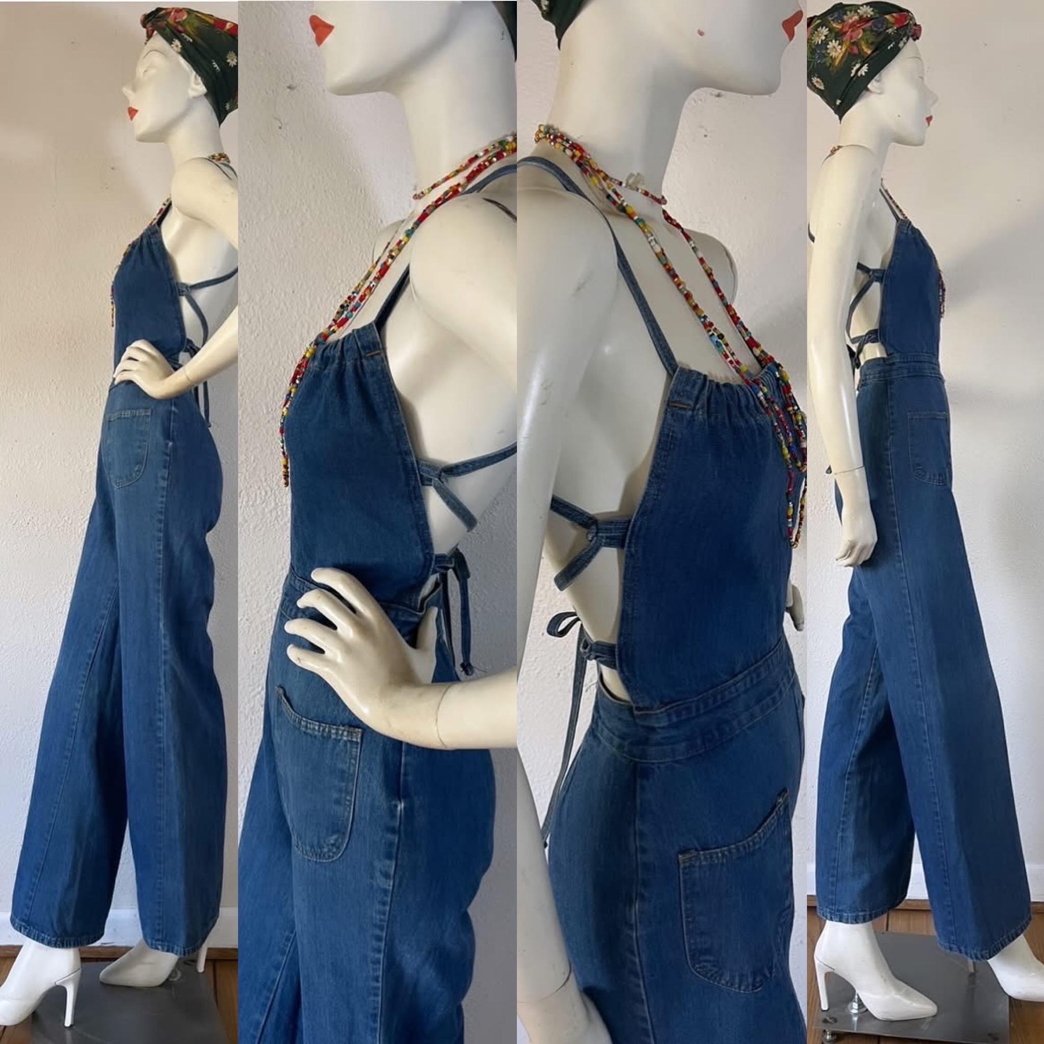 Rare Holy Grail Vintage 1970's H.i.s. Denim Open Lace Back