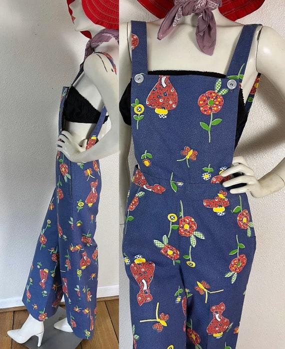 Vintage 1960’s deadstock novelty print overalls i… - image 5