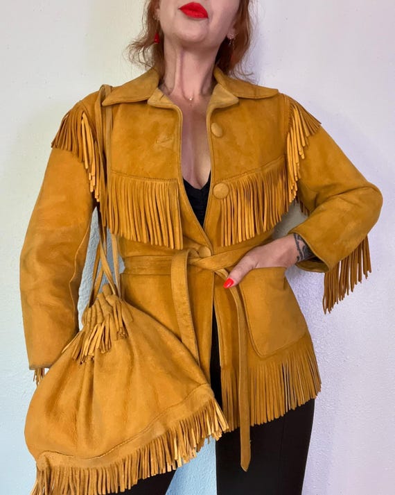 Ameri FRINGE VEST SET SUEDE JACKET レディース