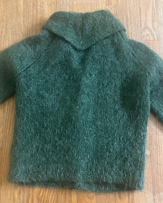 Vintage 1940’s/1950’s mossy green shaggy mohair h… - image 4