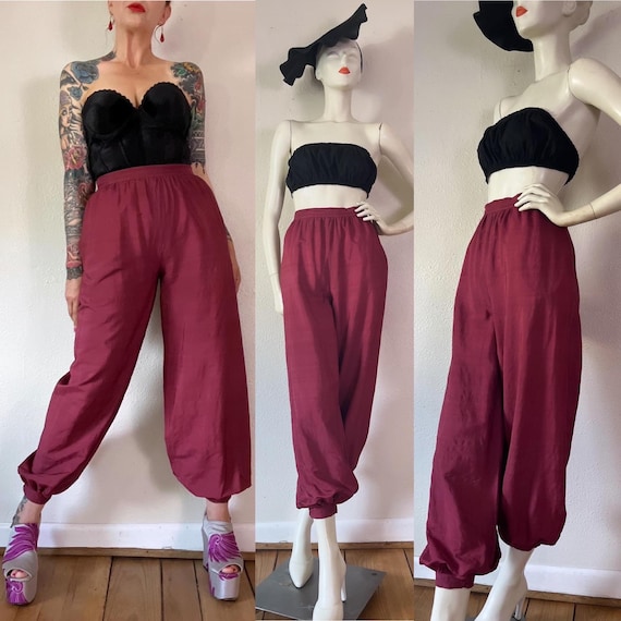 Vintage 1960's Sangria Silk Dupioni Balloon Pants/harem Vintage 1960's Sangria Silk Dupioni Balloon Pants/harem
