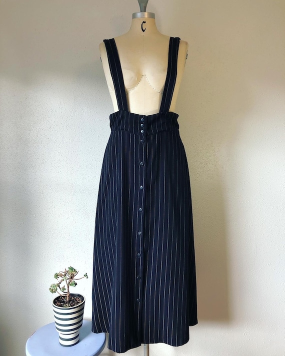 Vintage 1990’s black and white pinstripe suspender