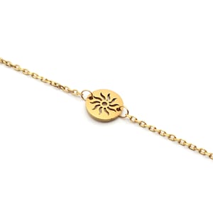 Gold Sun Anklet: Stainless Steel Dainty Cable Chain Ankle Bracelet