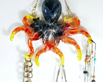 Resin Octopus Wall Hanger for Jewelry, Keys, and Medals