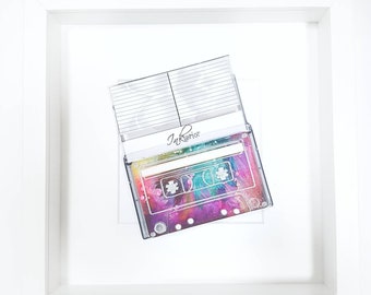 Retro Resin Cassette Tape Art, Personalised Mixtape, Wedding Anniversary Gift