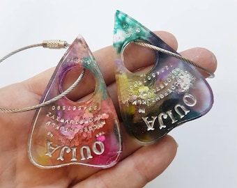 Planchette Keyring, Colorful Resin Ouija Board Charm, Gothic Horror
