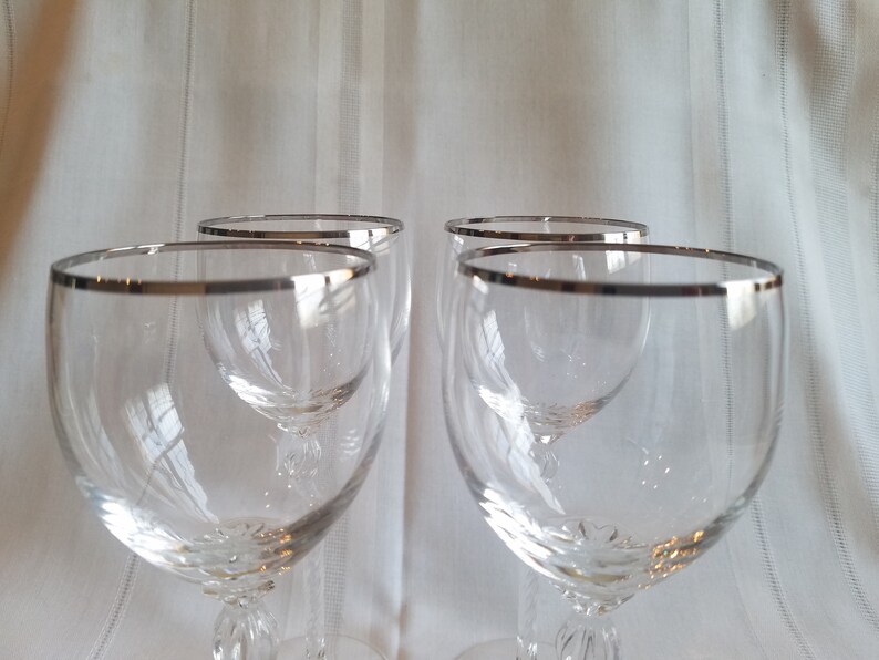 Vintage Lenox Madison Wine Glasses Set of 4 Platinum Rim Etsy