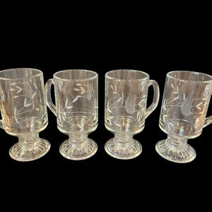 Set of 4 Vintage Princess House Heritage Irish Coffee Mugs