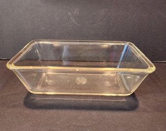 Vintage Pyrex Clear Loaf Pan ~ Pyrex 212 ~ Circular Dollar Stamp dates 1926 - 1948