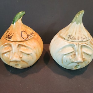 Vintage Toni Raymond Pottery Crying Onions Jar with Lid